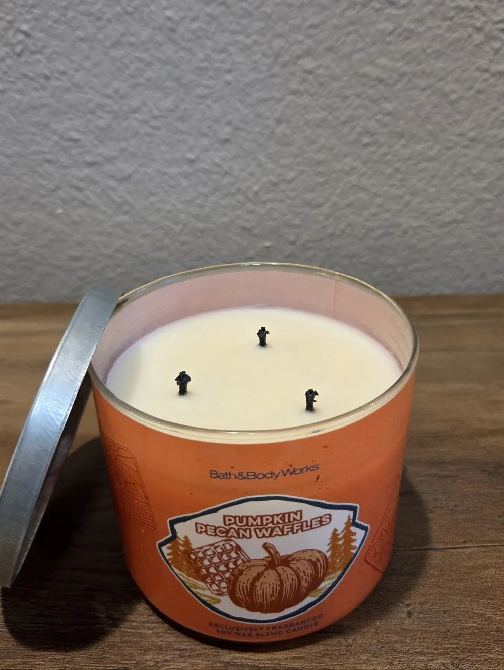 Two Bath & Body Works Candles Pumpkin Spice Latte & Pumpkin Pecan Waffles-Tested